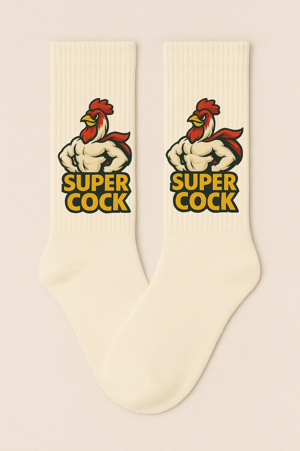 White Super Cock Socks