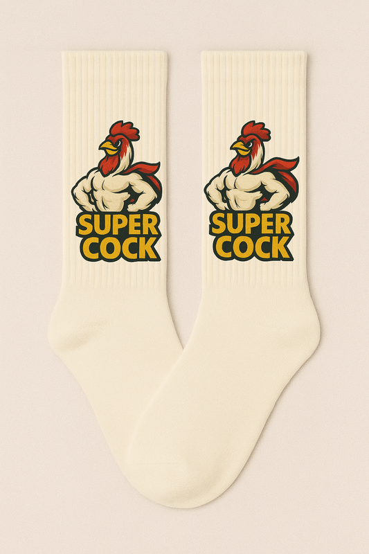 White Super Cock Socks
