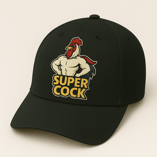 BLACK SUPER COCK DAD HAT